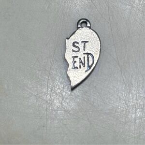 James Avery Silver 'ST END' Half Heart Charm